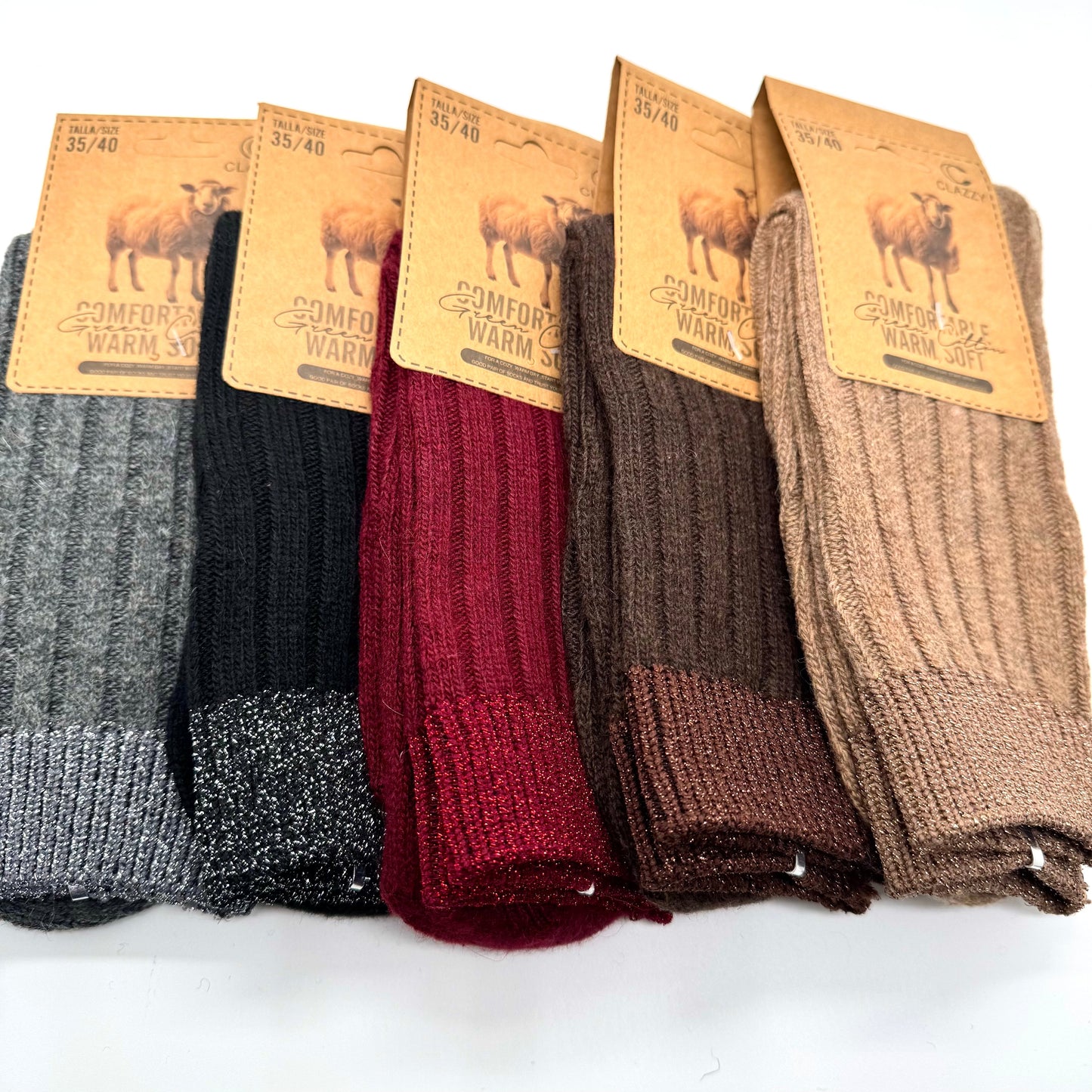 Chaussettes laine – Bout pailleté