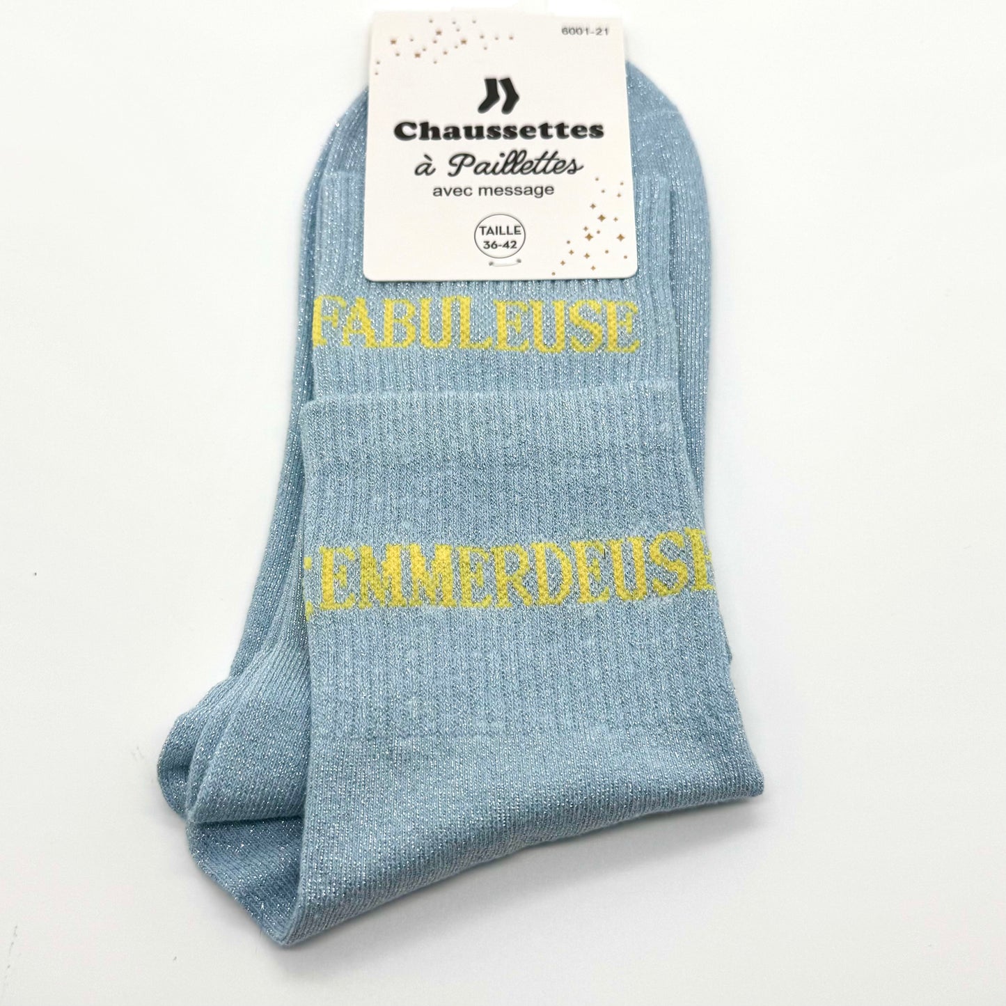 Chaussettes à Paillettes Duo "Fabuleuse & Emmerdeuse"