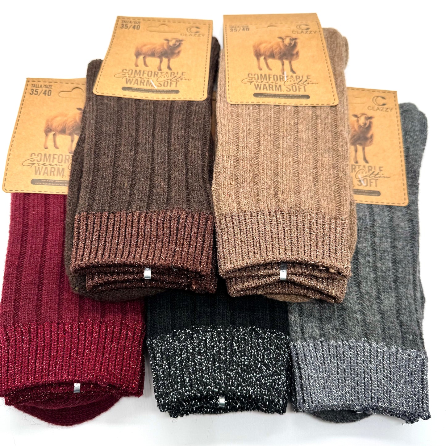 Chaussettes laine – Bout pailleté