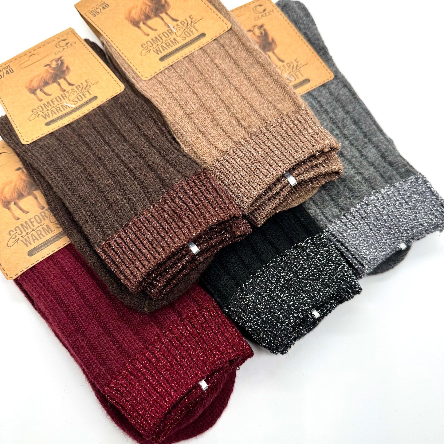 Chaussettes laine – Bout pailleté