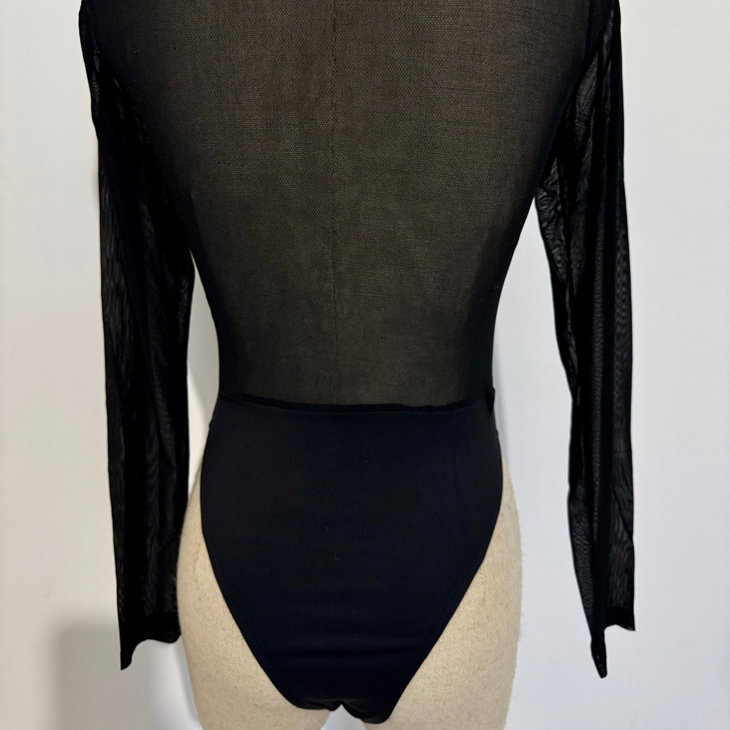 Body manches longues en tulle strass
