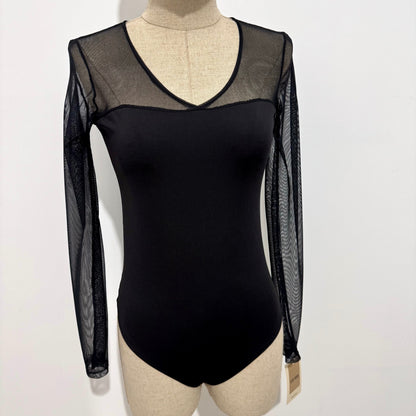 Body manches en tulle col V