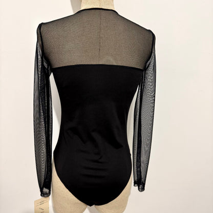 Body manches en tulle col V