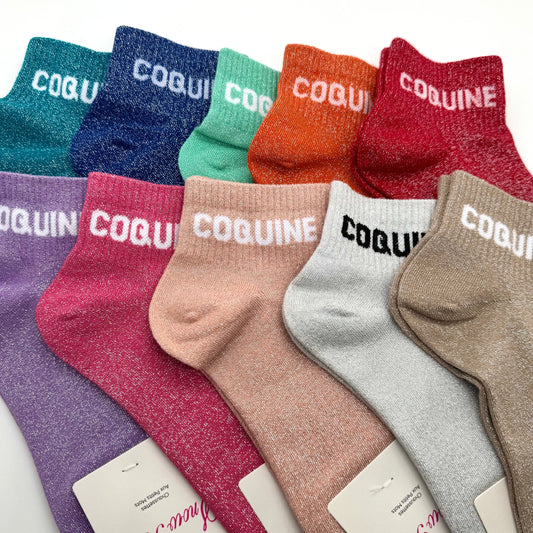Chaussettes Socquettes à Paillettes " Coquine "