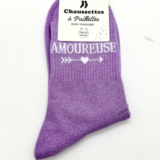 Chaussettes à Paillettes "Amoureuse"