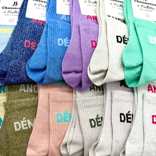 Chaussettes à Paillettes Duo "Ange & Démon"