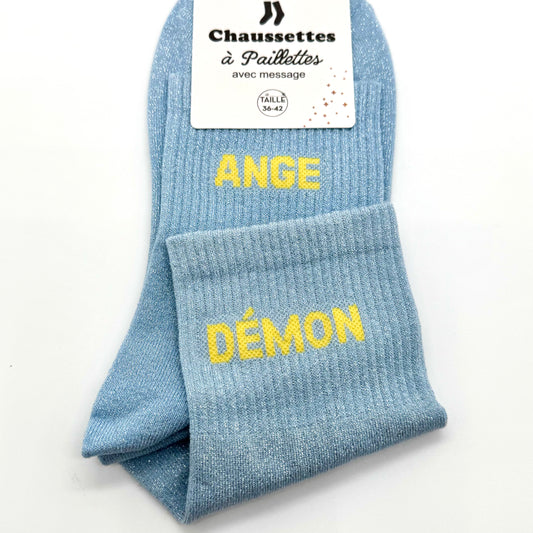 Chaussettes à Paillettes Duo "Ange & Démon"