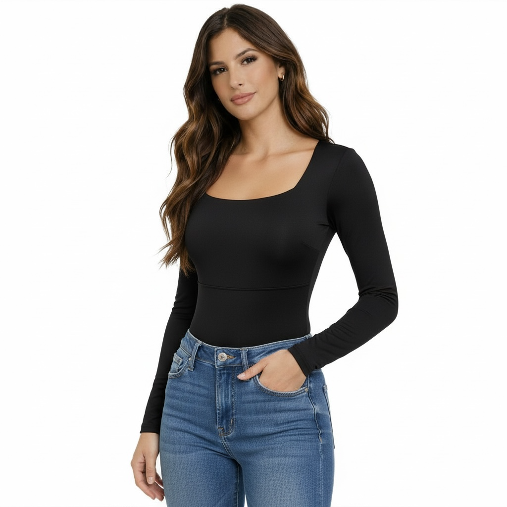 Body manches longues dos ouvert