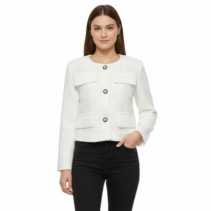 Veste courte style tweed – chic intemporel